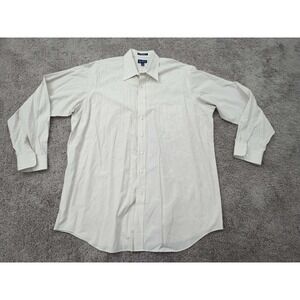 Vintage Paul Fredrick Button Up Shirt‎ Mens 18 Two-Ply Cotton Made in Hong Kong